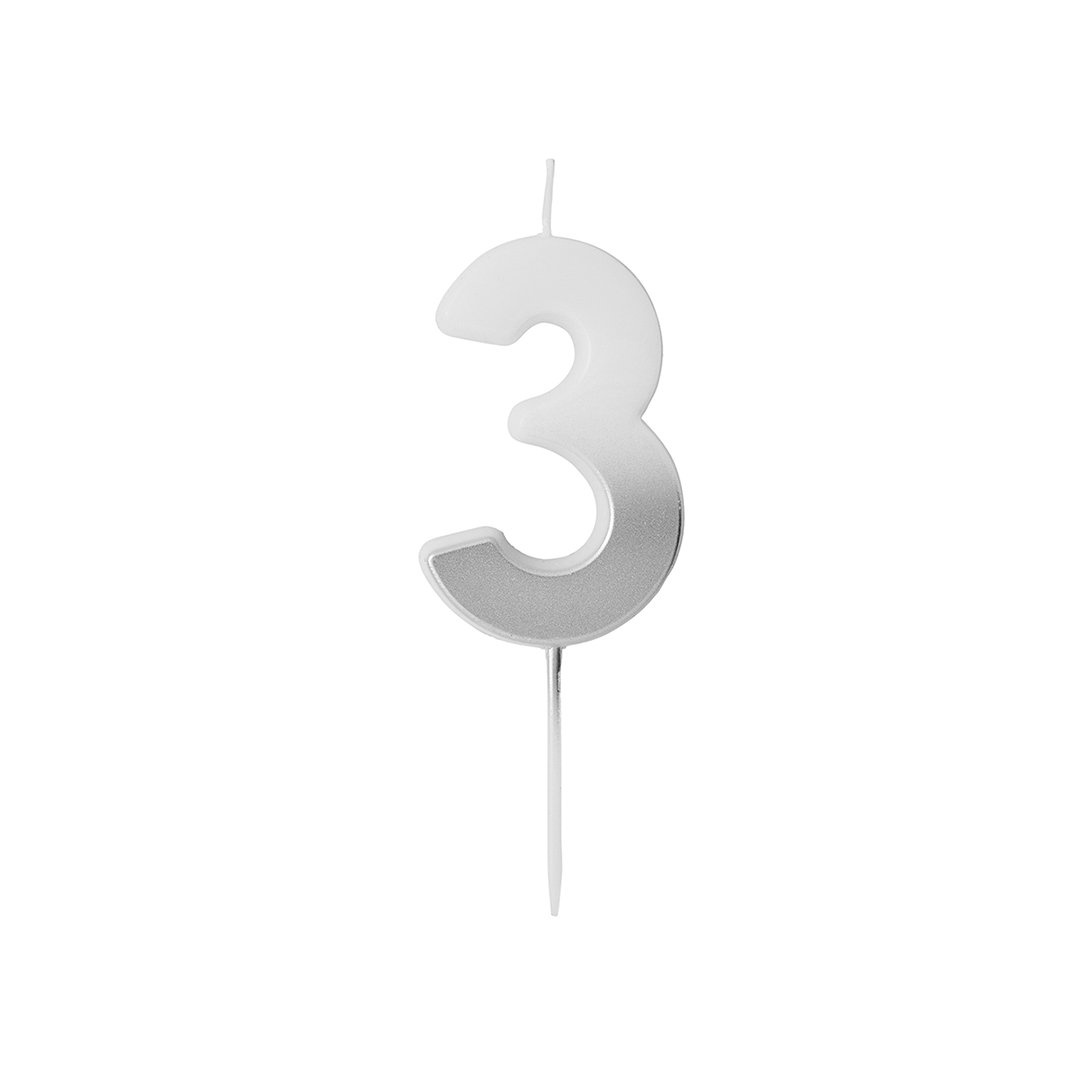 Hootyballoo - Silver Ombre Number Candle