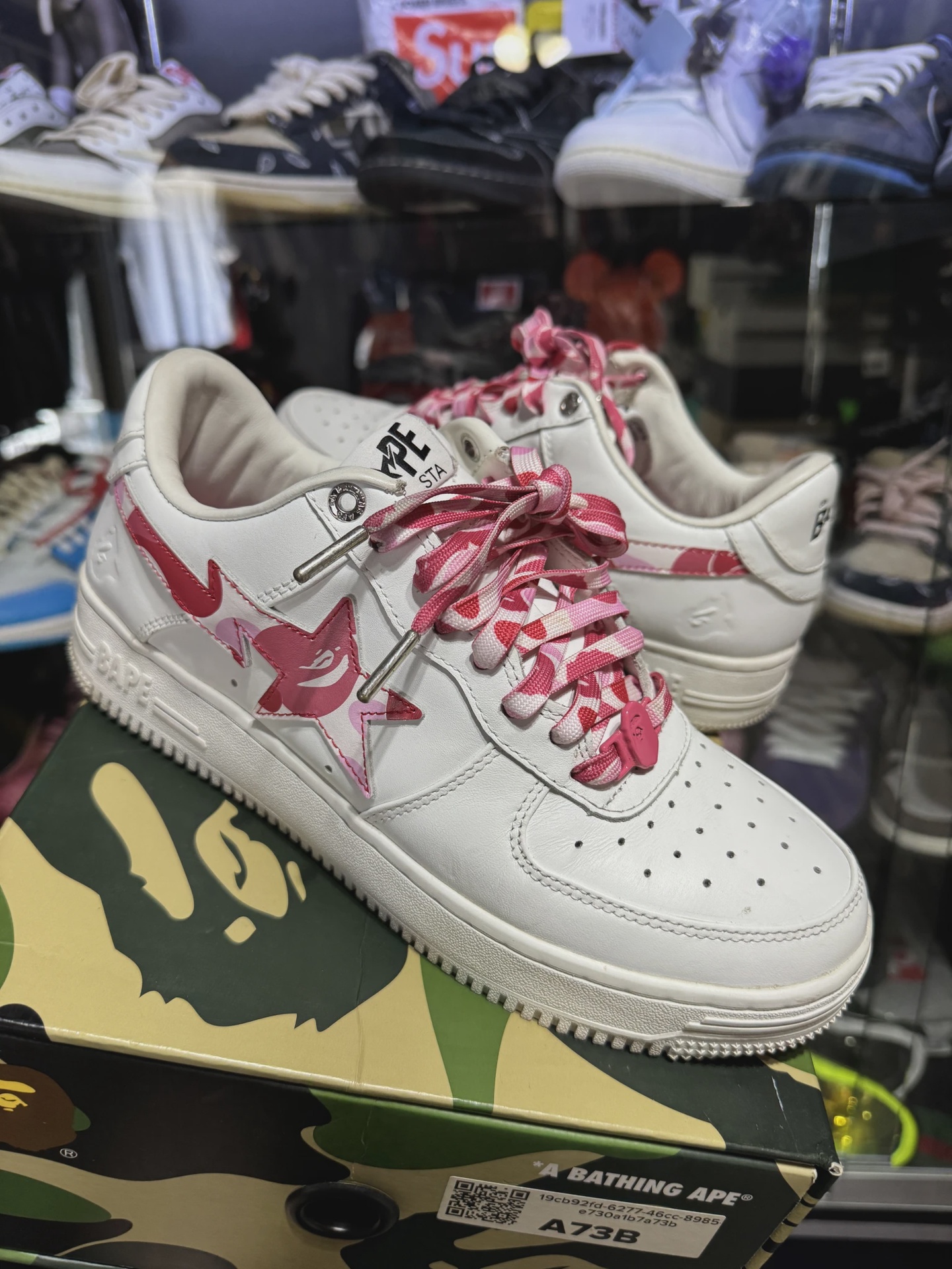 Bapesta Pink White size 8 • Pre-Owned [0068]