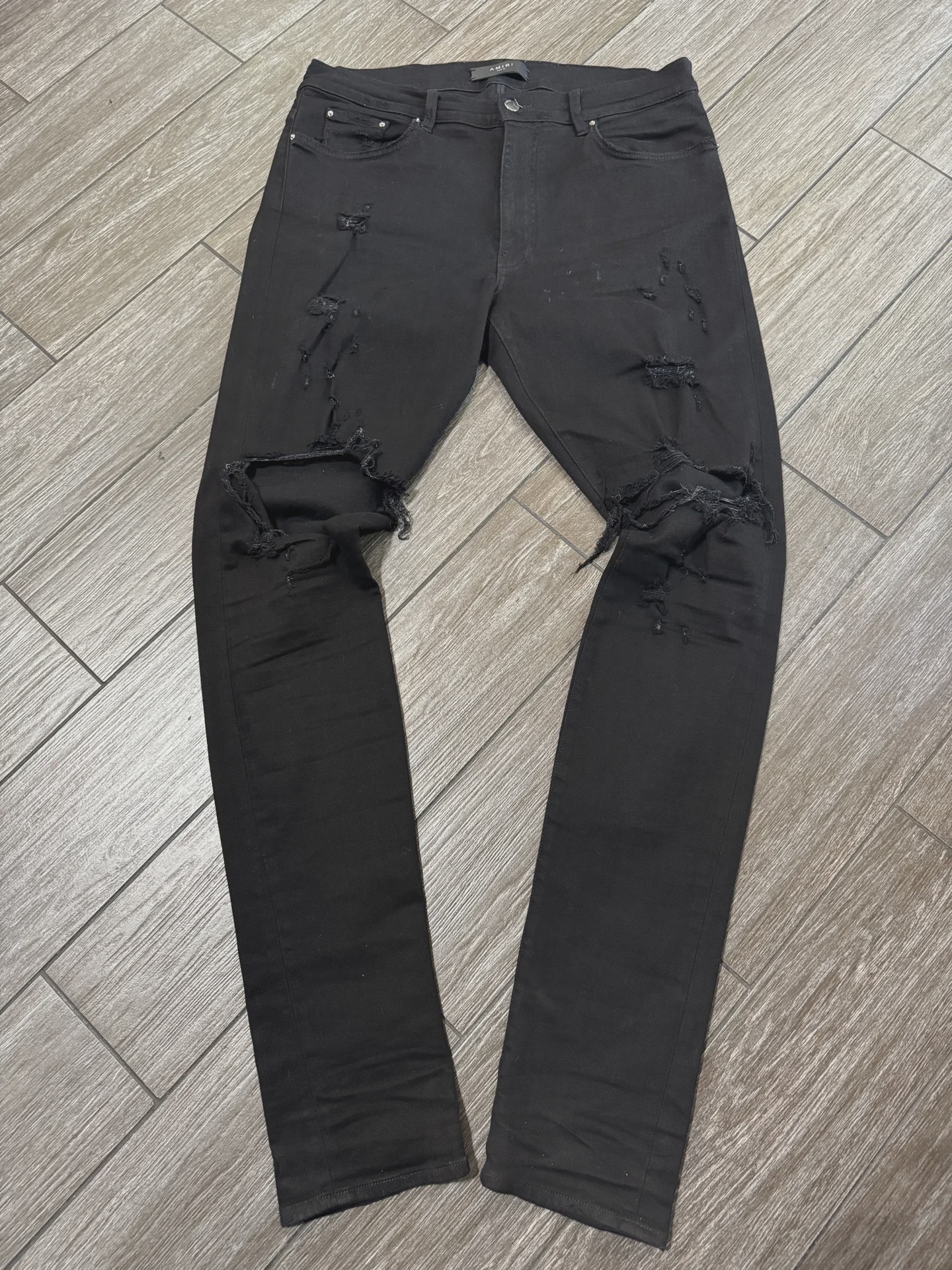 Amiri Distressed Black Skinny Denim 36 • Pre-Owned [2276]
