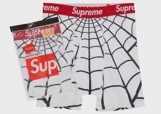 Supreme Supreme Hanes Spider-Man Boxer Briefs (2 Pack) White - Size S