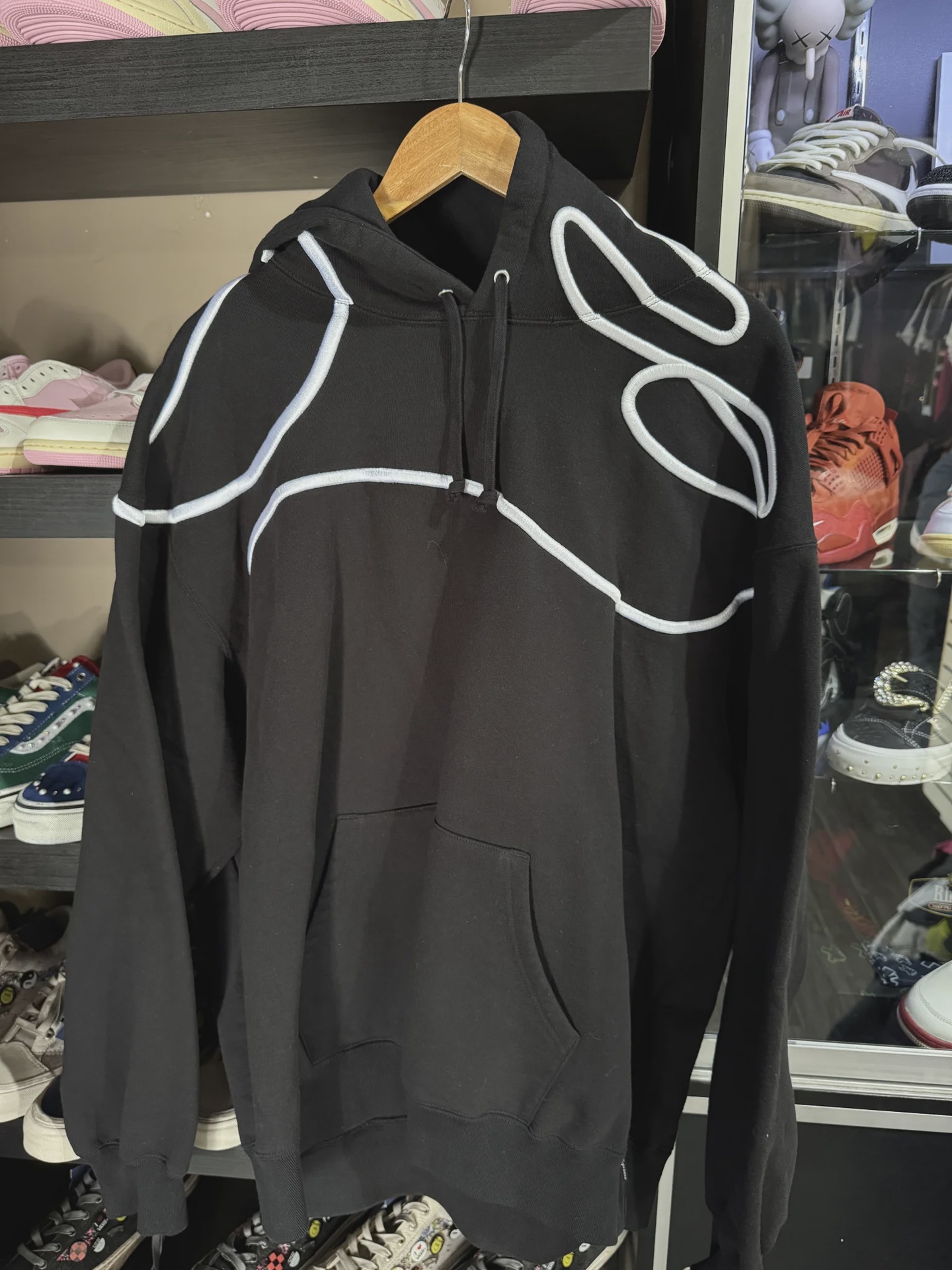 Supreme Shoulder Script Hooded Sweatshirt Black • Brand New [8263] - photo 1