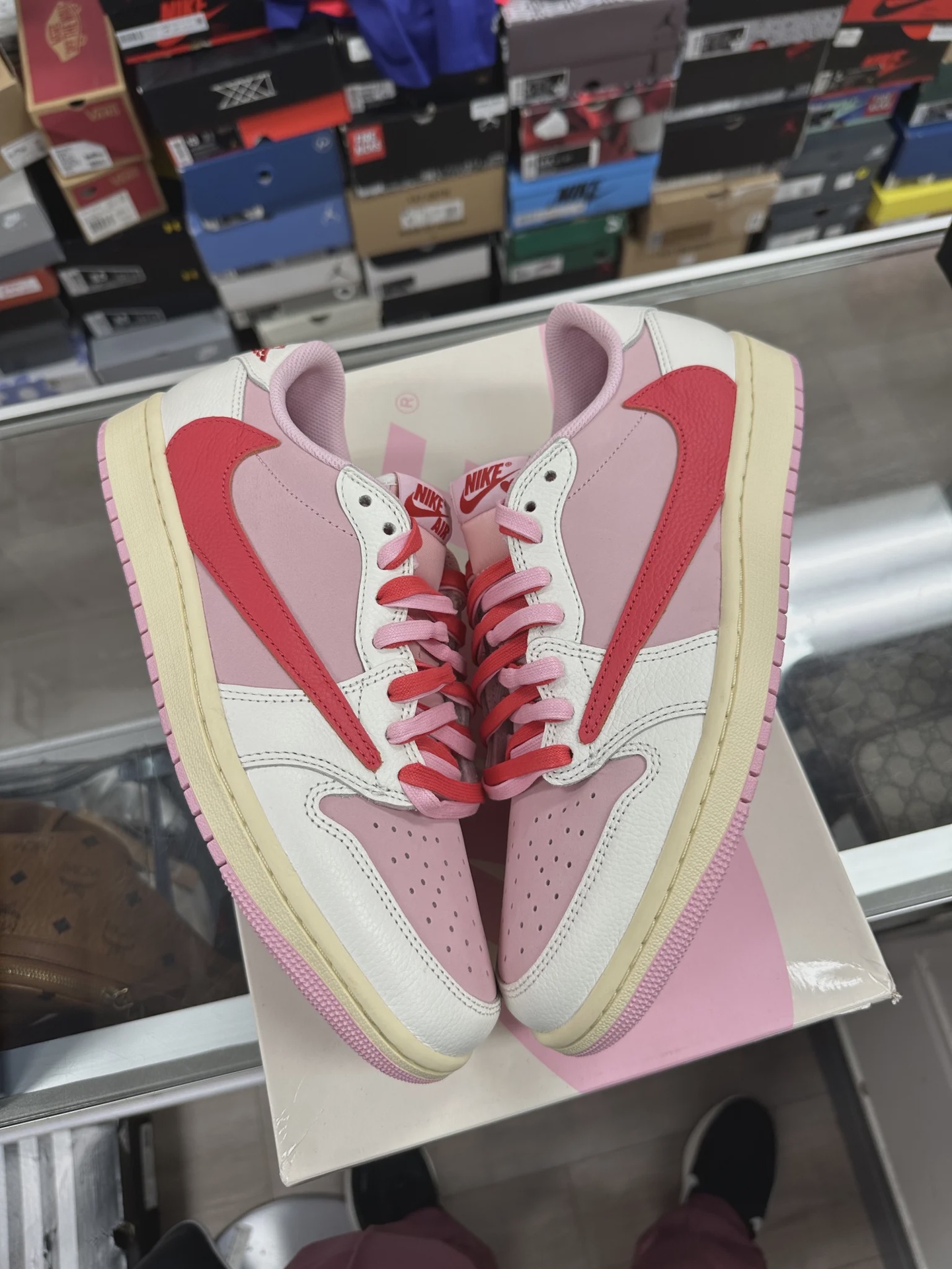 Air Jordan 1 Retro Low Original SP Travis Scott Sail Tropical Pink • Pre-Owned [6118] - photo 1