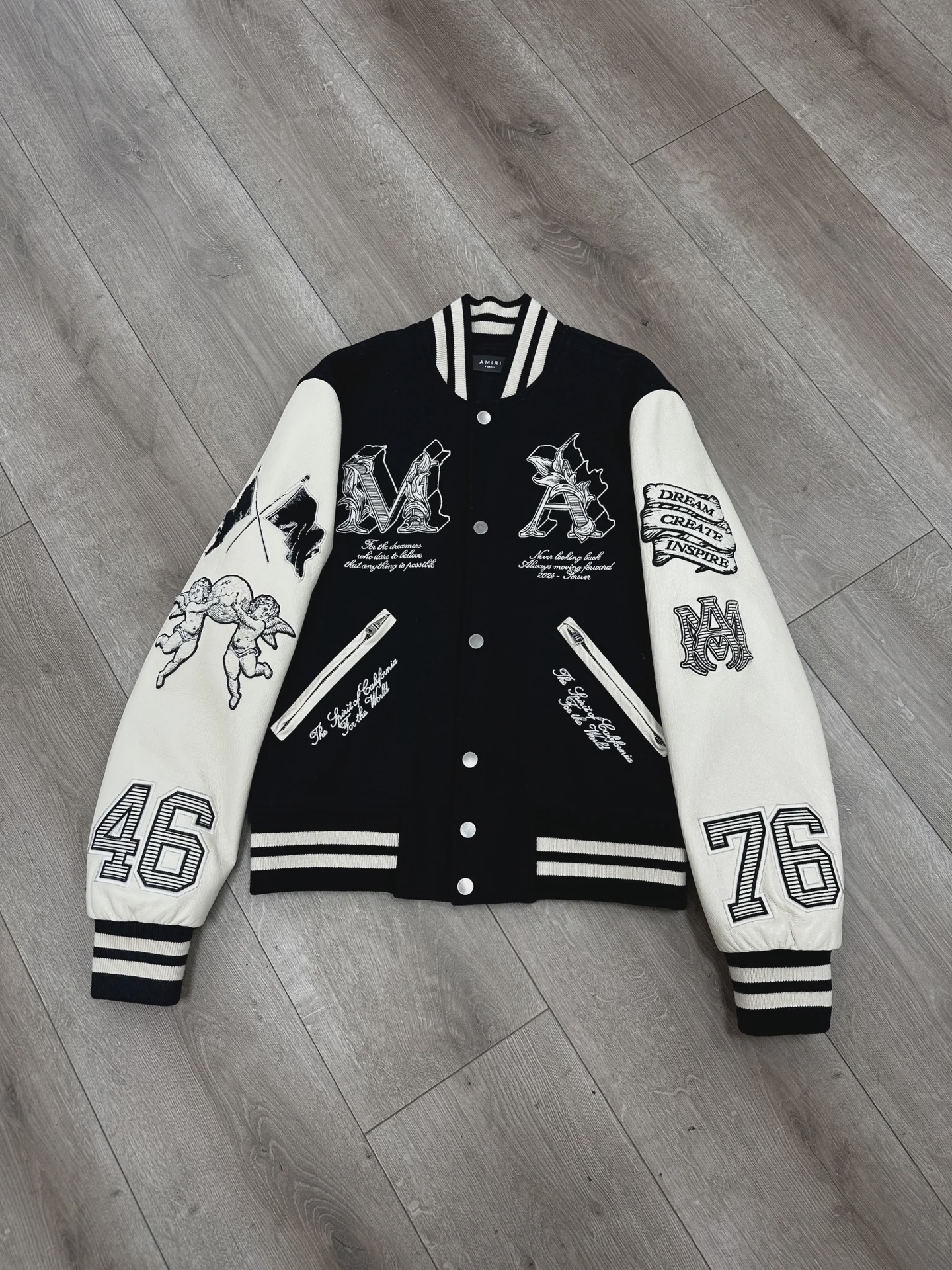 Amiri Amiri Angel Varsity Jacket Black - Size XS
