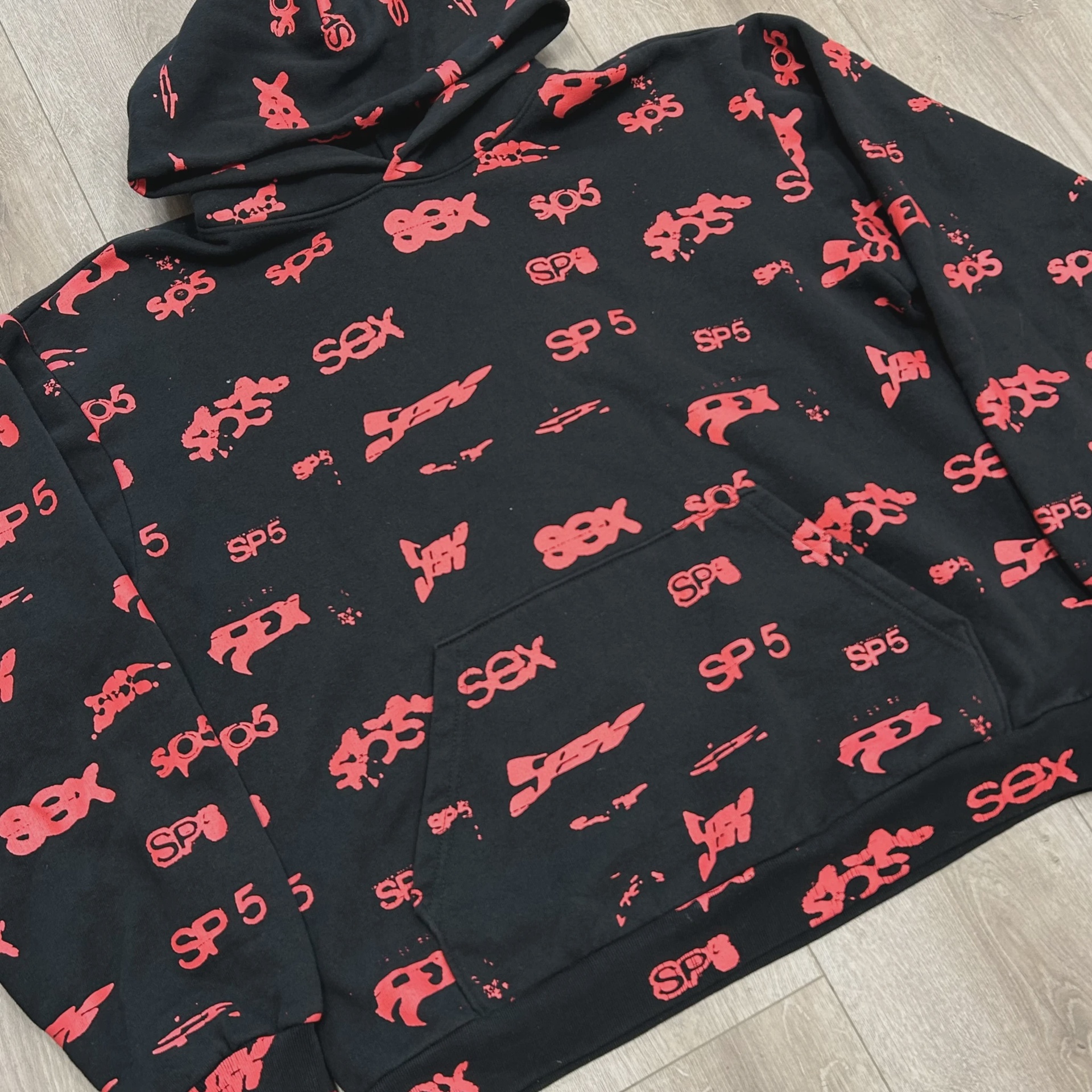 FW24 Sp5der Sex AOP Hoodie Black • Pre-Owned [3998] 7