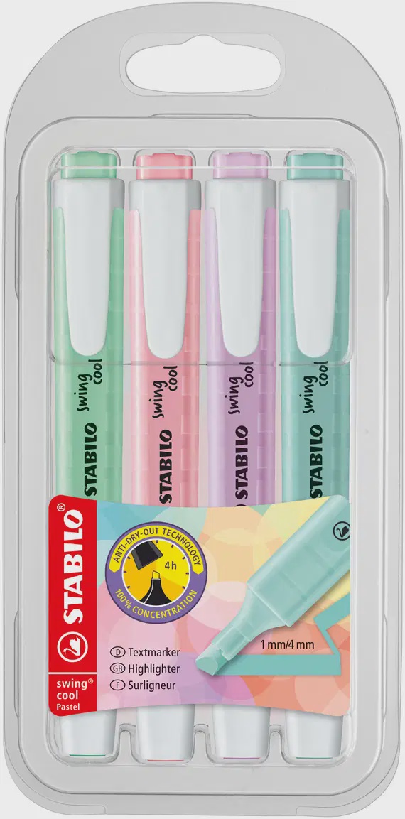 Stabilo Swing Cool Highlighter Pastel - Wallet