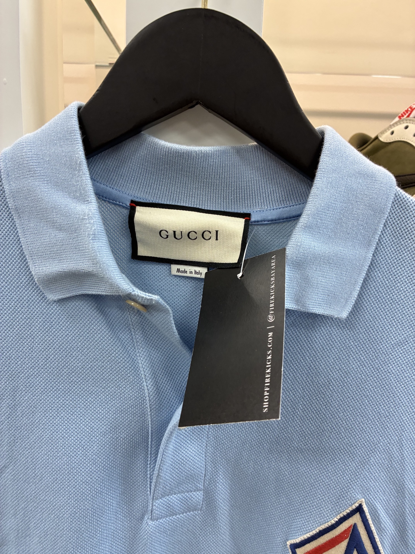 Gucci - Logo-Appliquéd Striped Cotton-Blend Piqué Polo Shirt - Light blue - Pre-Owned 2