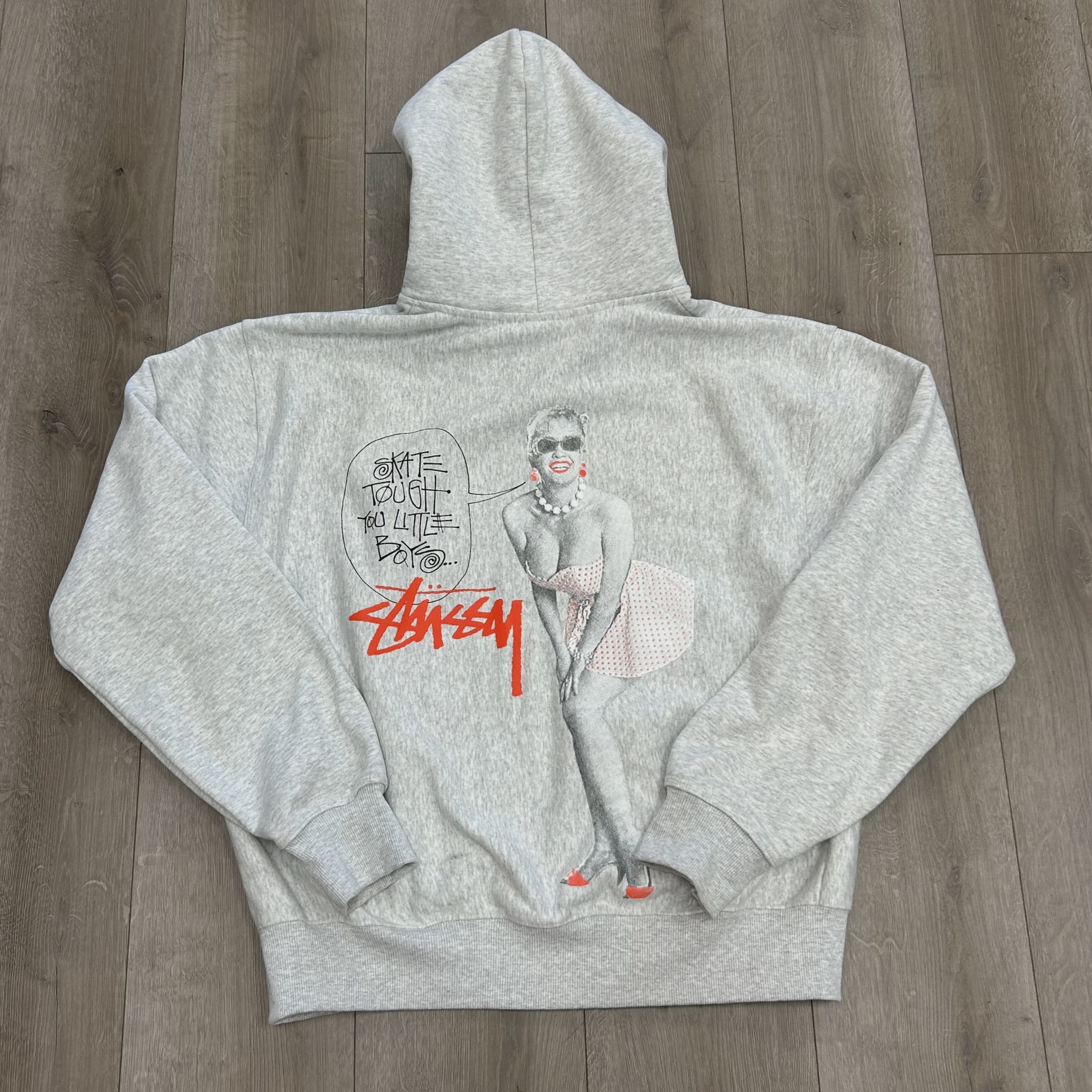 Stussy Skate Tough Hoodie Zip Up 'Ash Heather'  • Pre-Owned [4896] 3
