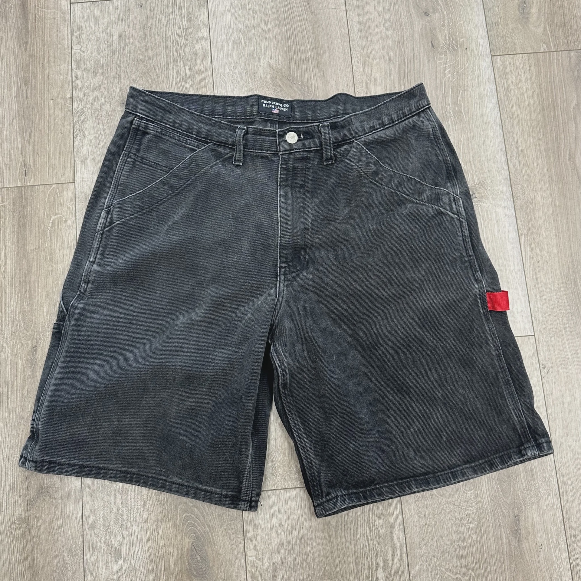 vintage Polo Jeans Co. Ralph Lauren black carpenter denim shorts • Pre-Owned [7273] - photo 1