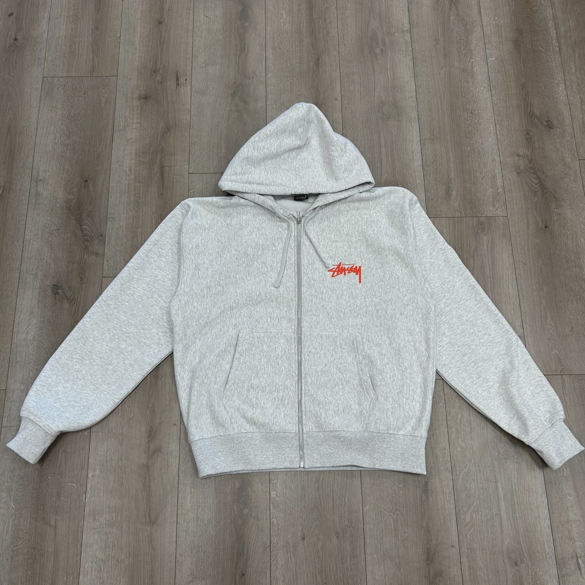 Stussy Skate Tough Hoodie Zip Up 'Ash Heather'  • Pre-Owned [4896]