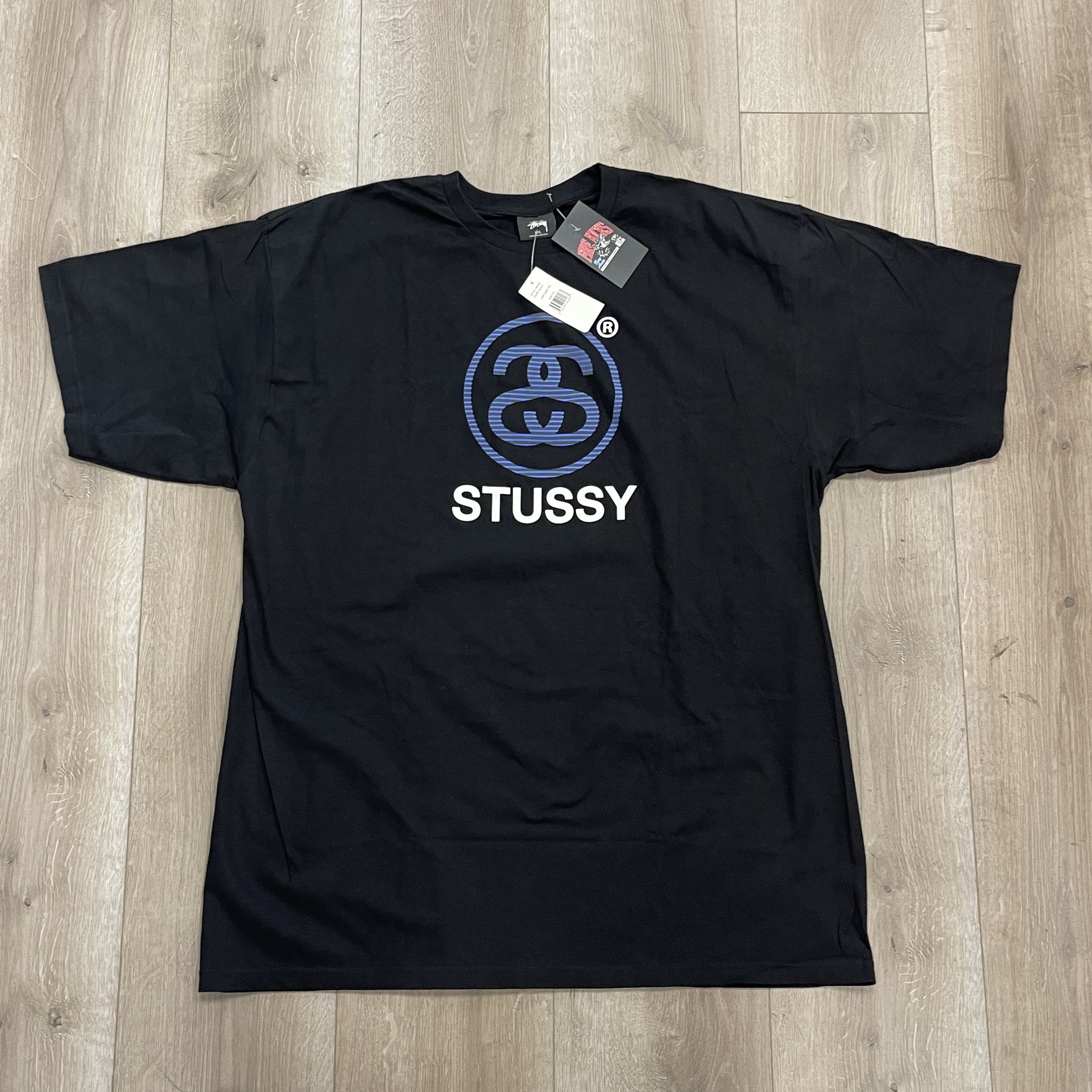 Stussy Graphic Stripe Logo T-Shirt Black
