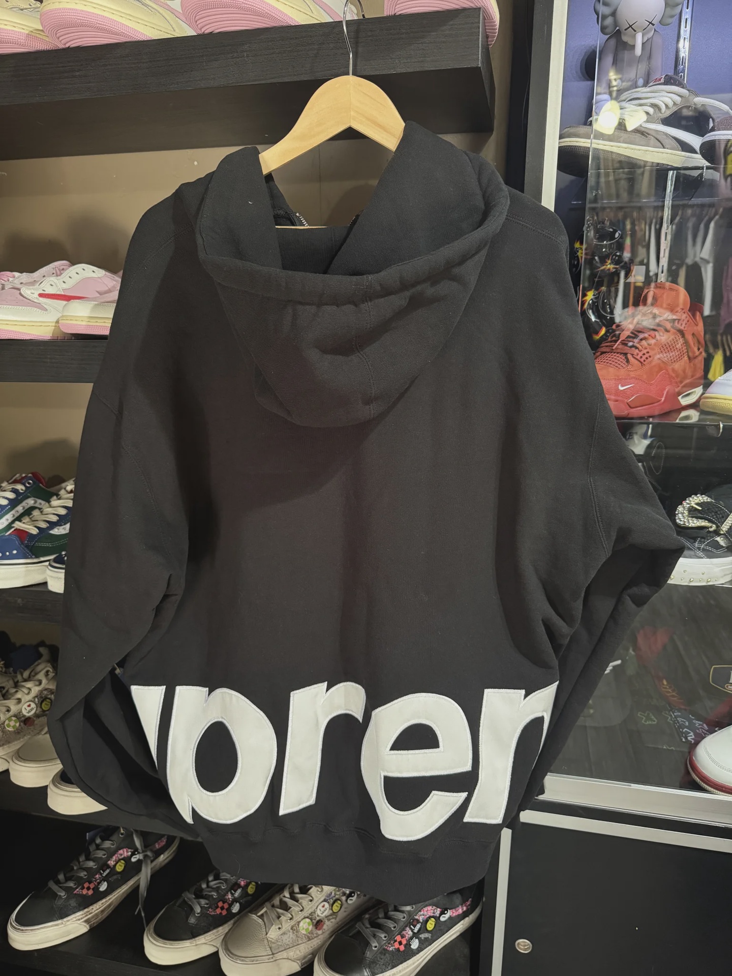 Supreme Big Logo Zip Up Hooded Sweatshirt Black • Brand New [7091] - photo 2