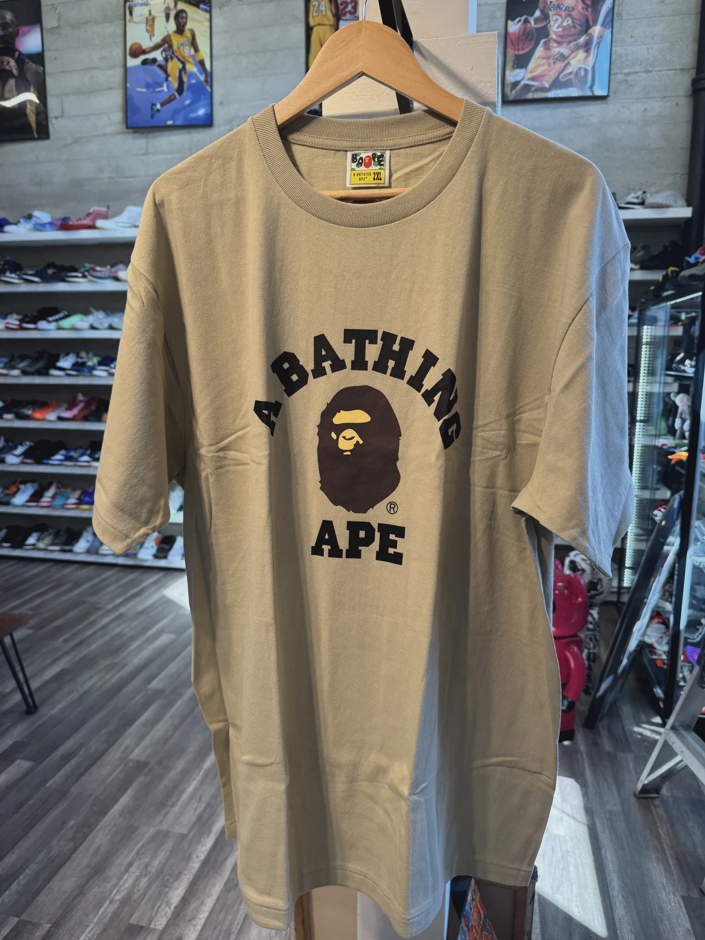 BAPE College Logo Brown Ape Tee XXL • Brand New [5113]