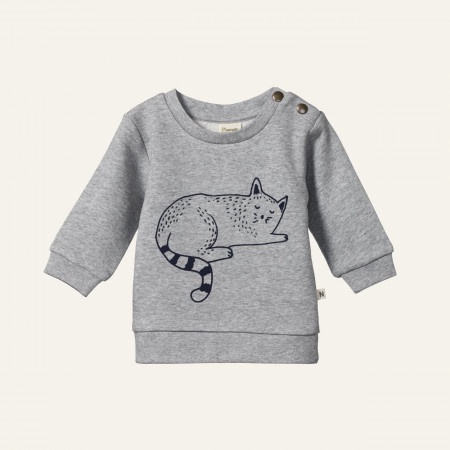 EMERSON SWEATER - SLEEPY CAT GREY MARL PRINT