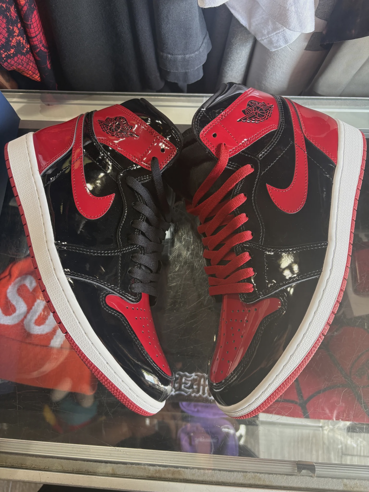 Air Jordan 1 Retro High Original Patent Black Red • Pre-Owned [6264]