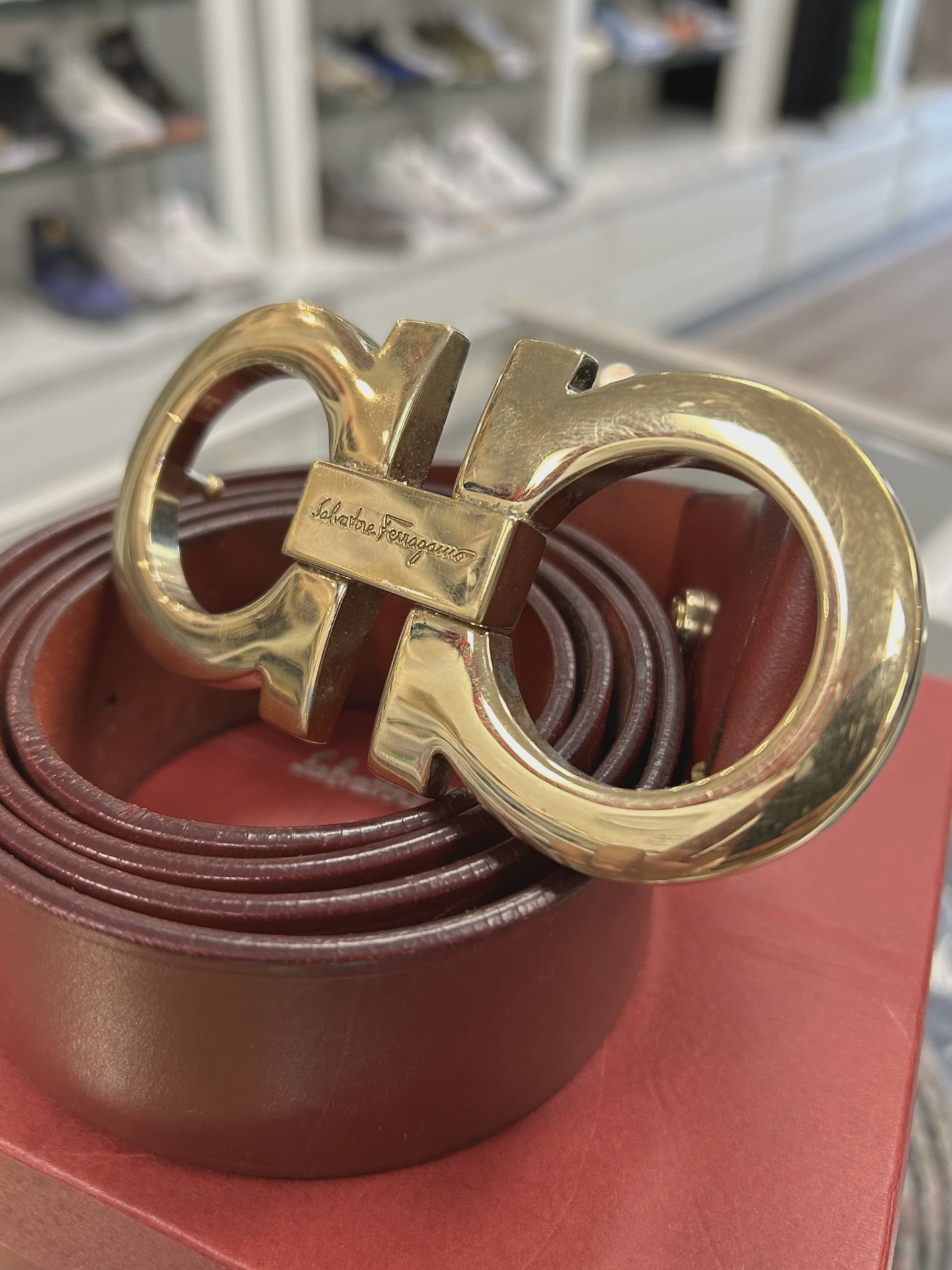 ferragamo leather belt • Pre-Owned [0230] 7
