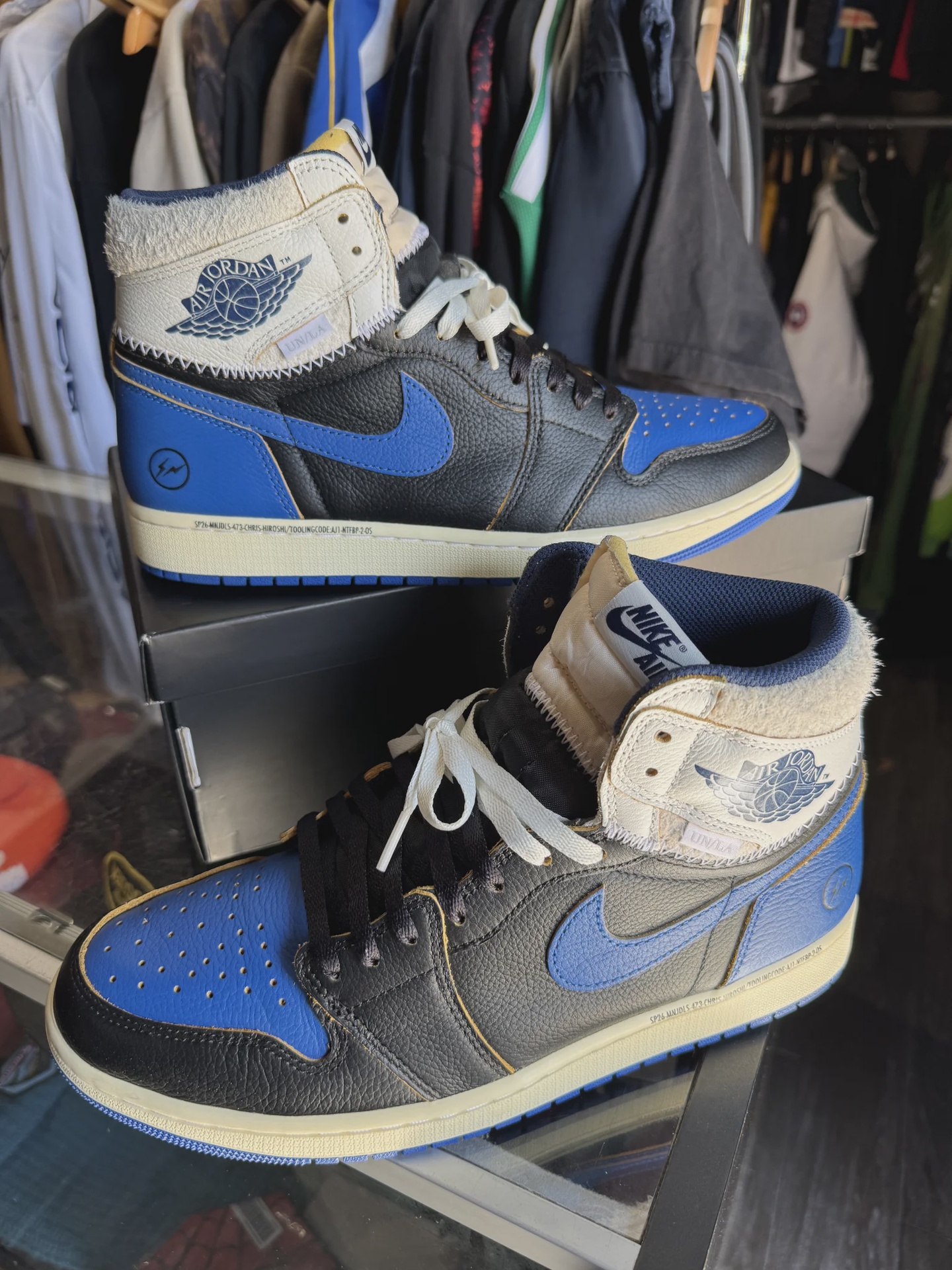 Air Jordan 1 Retro High Original SP Fragment  x Union LA Sport Royal Blue • Pre-Owned [8336] - photo 1