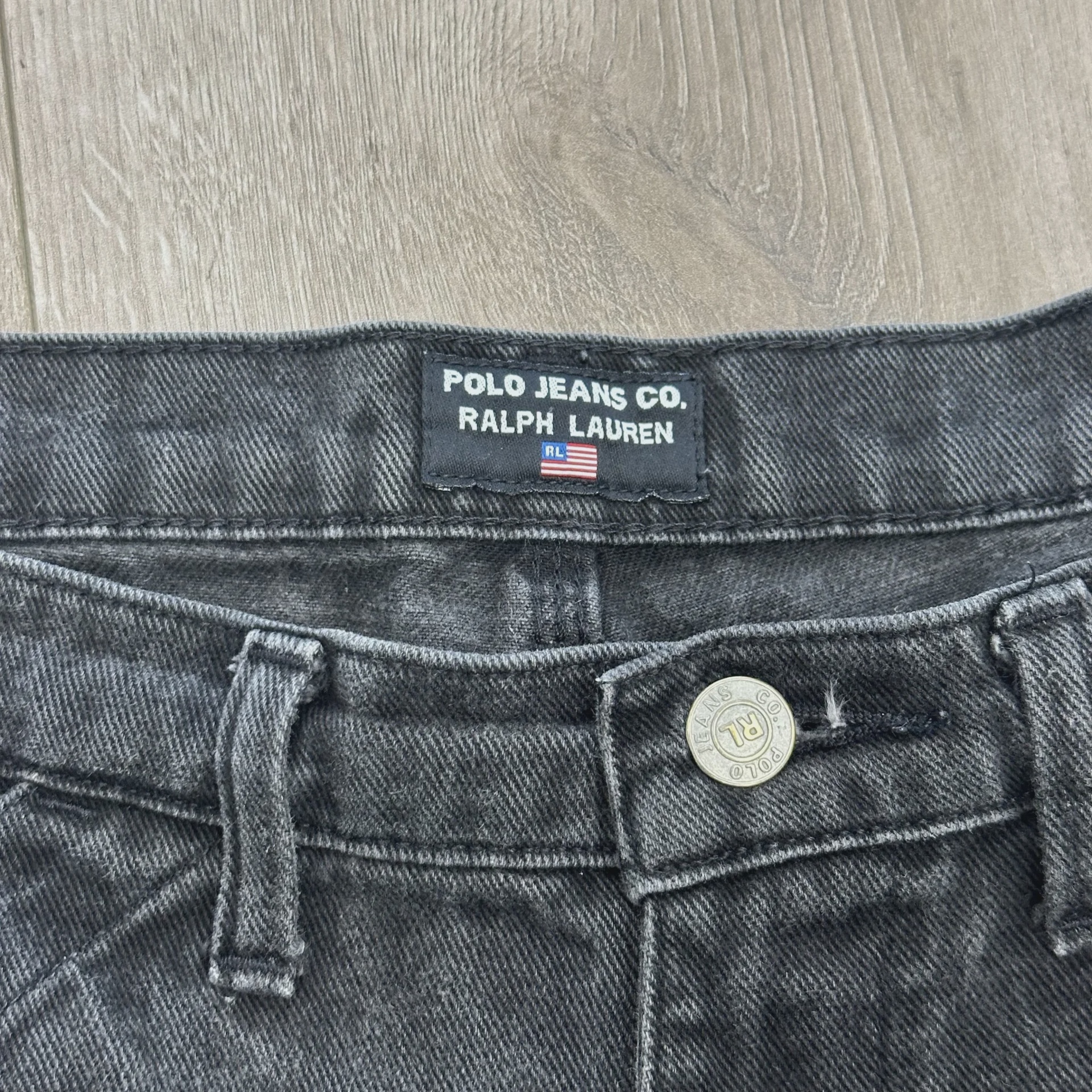 vintage Polo Jeans Co. Ralph Lauren black carpenter denim shorts • Pre-Owned [7273] - photo 8