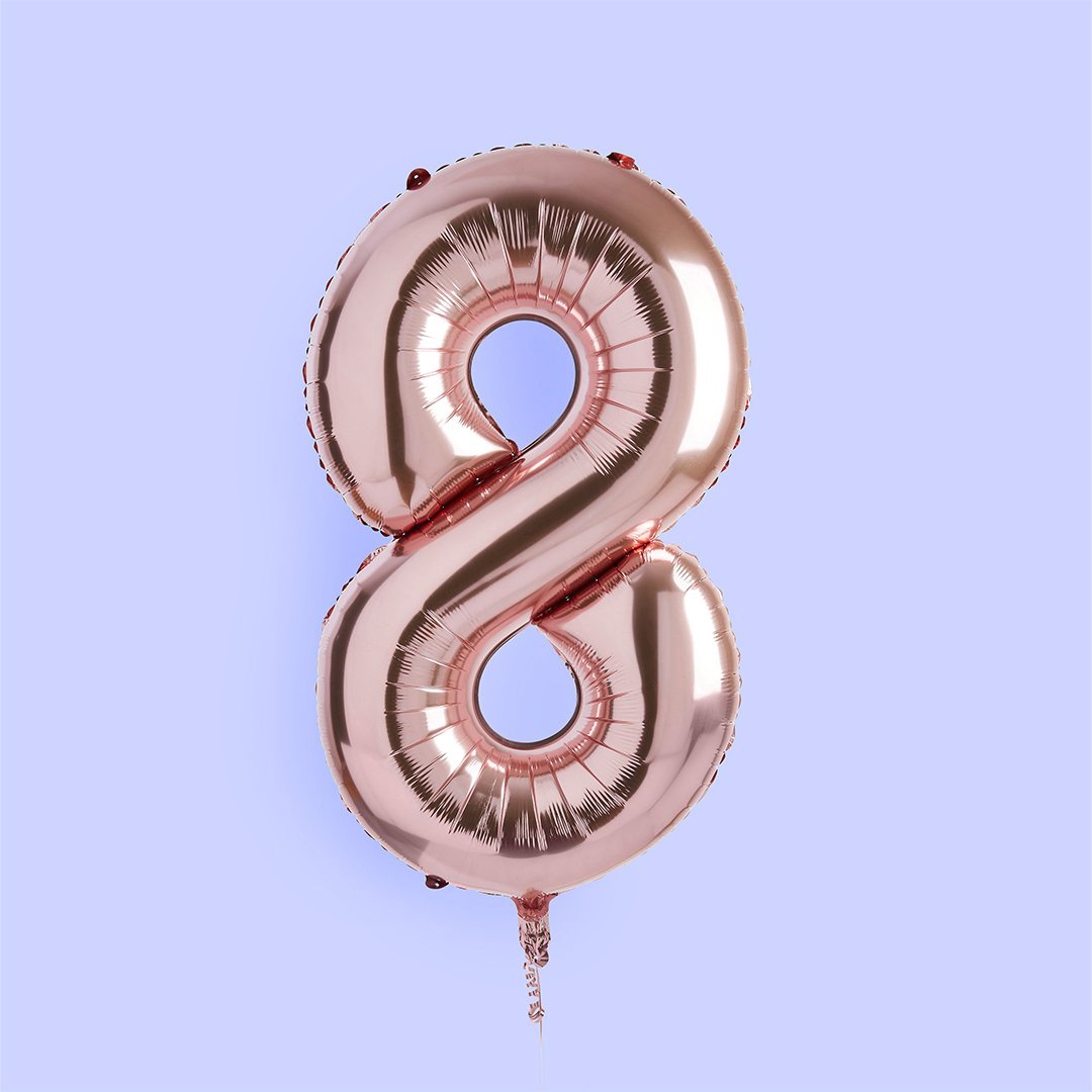 Hootyballoo - Rose Gold Number Foil 34" Balloon