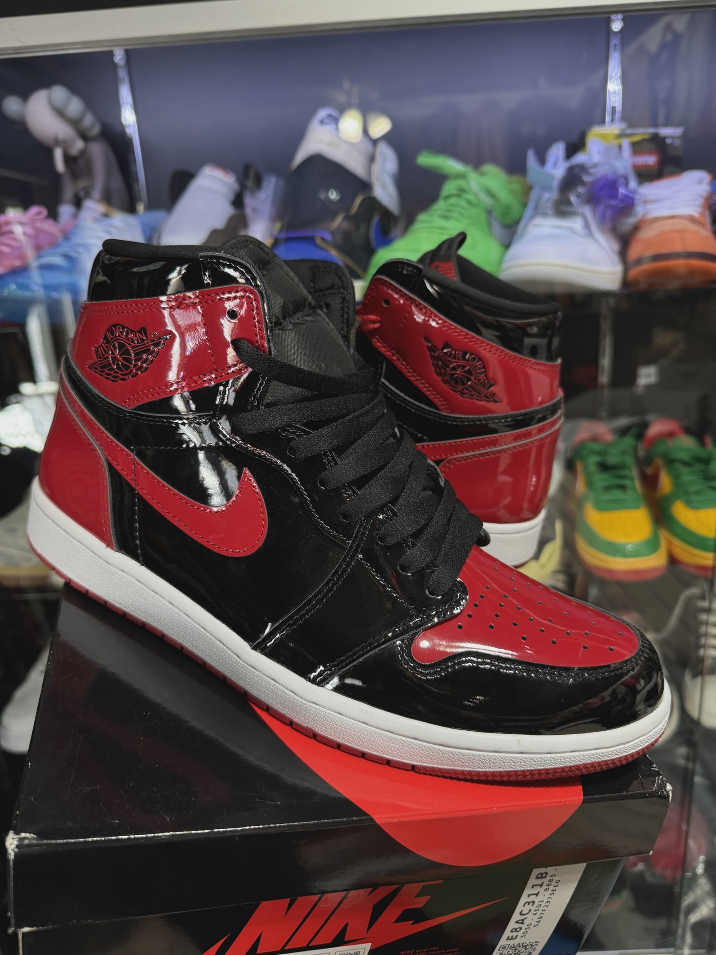 Air Jordan 1 Retro High Original Patent Black Red • Pre-Owned [4525]