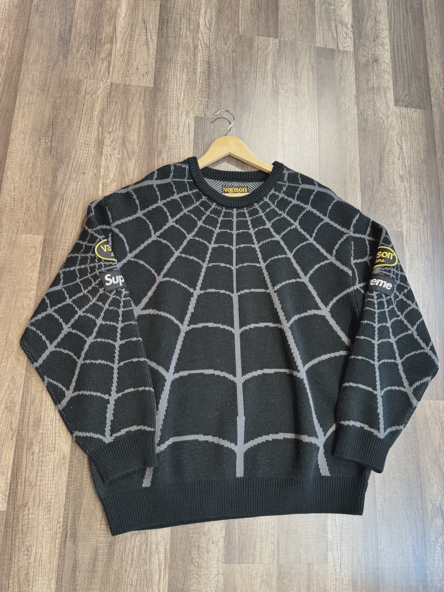 Supreme Vanson Leathers Spider-Man Sweater Black • Brand New [7423] - photo 2