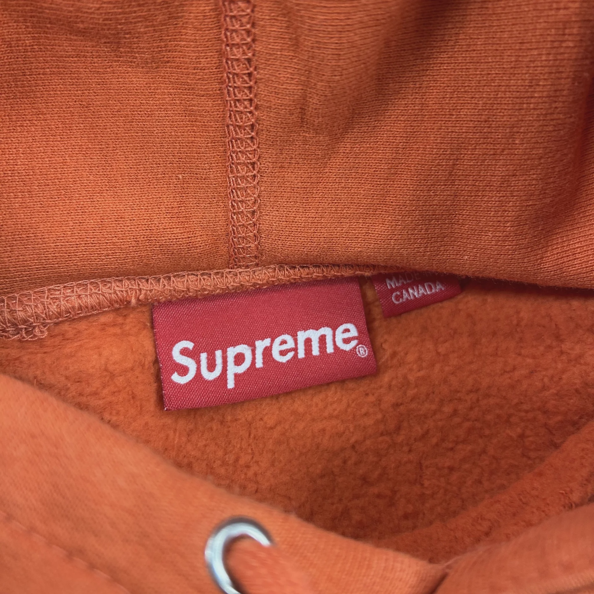 Supreme Micro Logo Hooded Sweatshirt Orange • Pre-Owned [5464] - photo 4