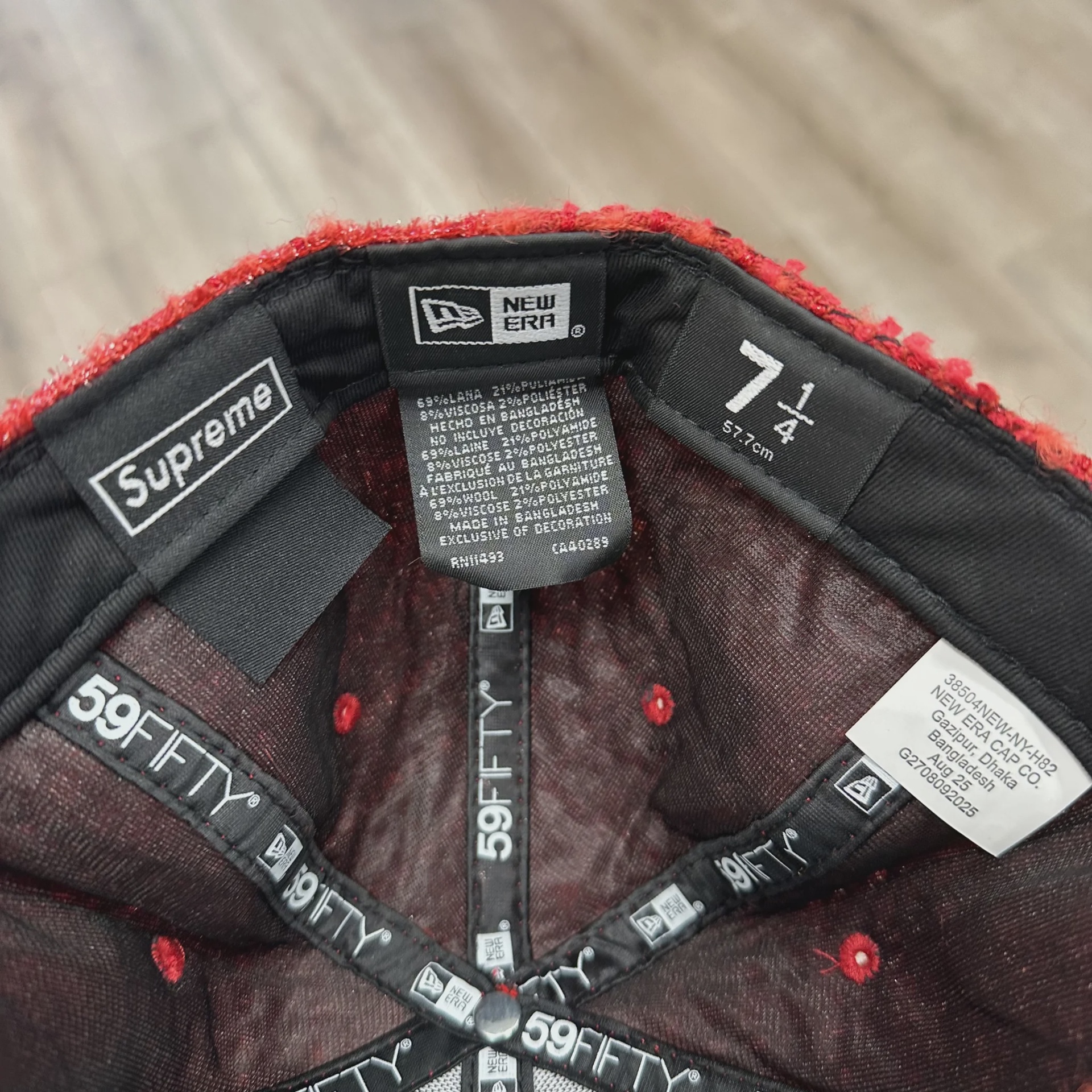 Supreme Bouclé Box Logo New Era 59FIFTY Fitted Cap • Brand New [8103] - photo 3