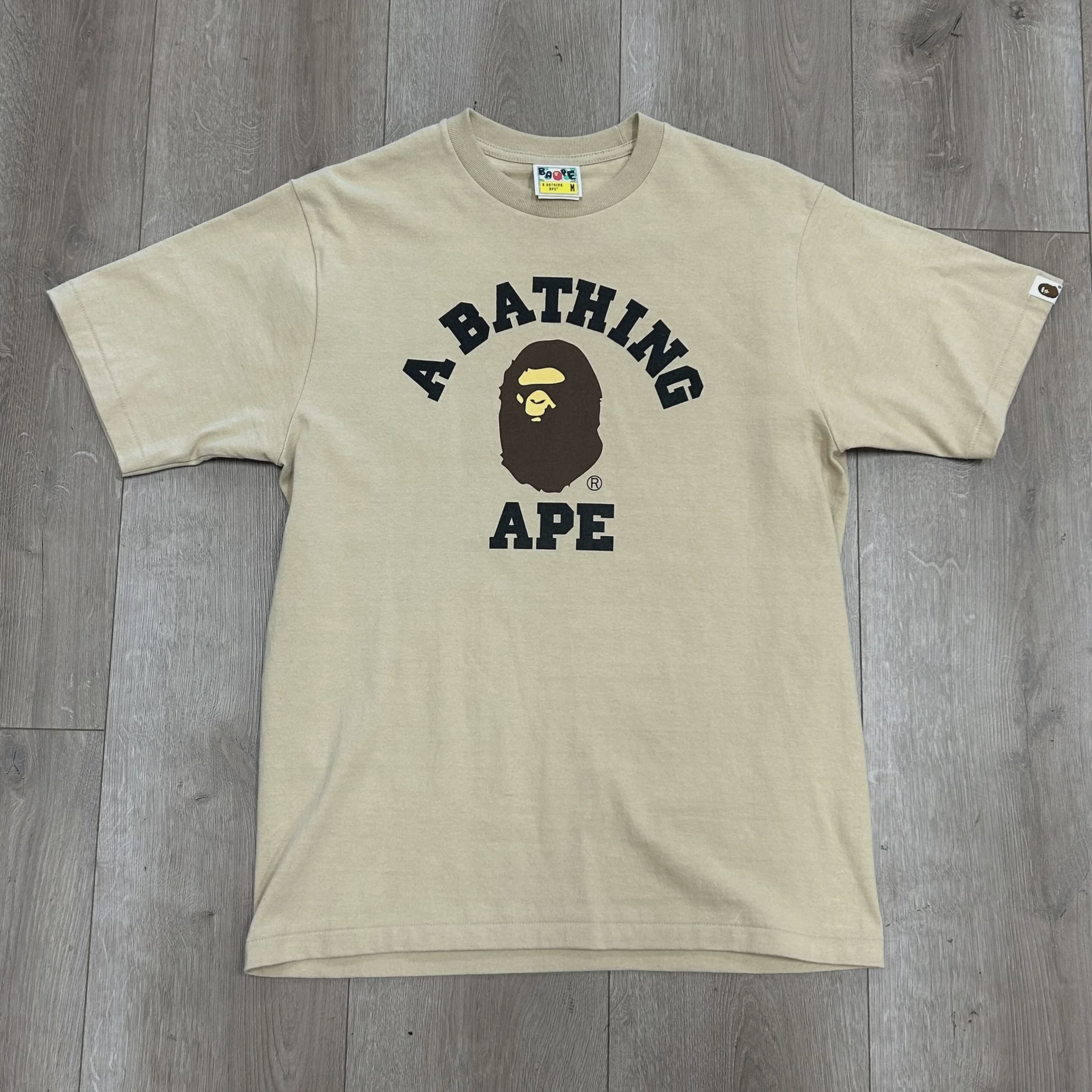 BAPE Bape College Logo Tee Brown - Size M