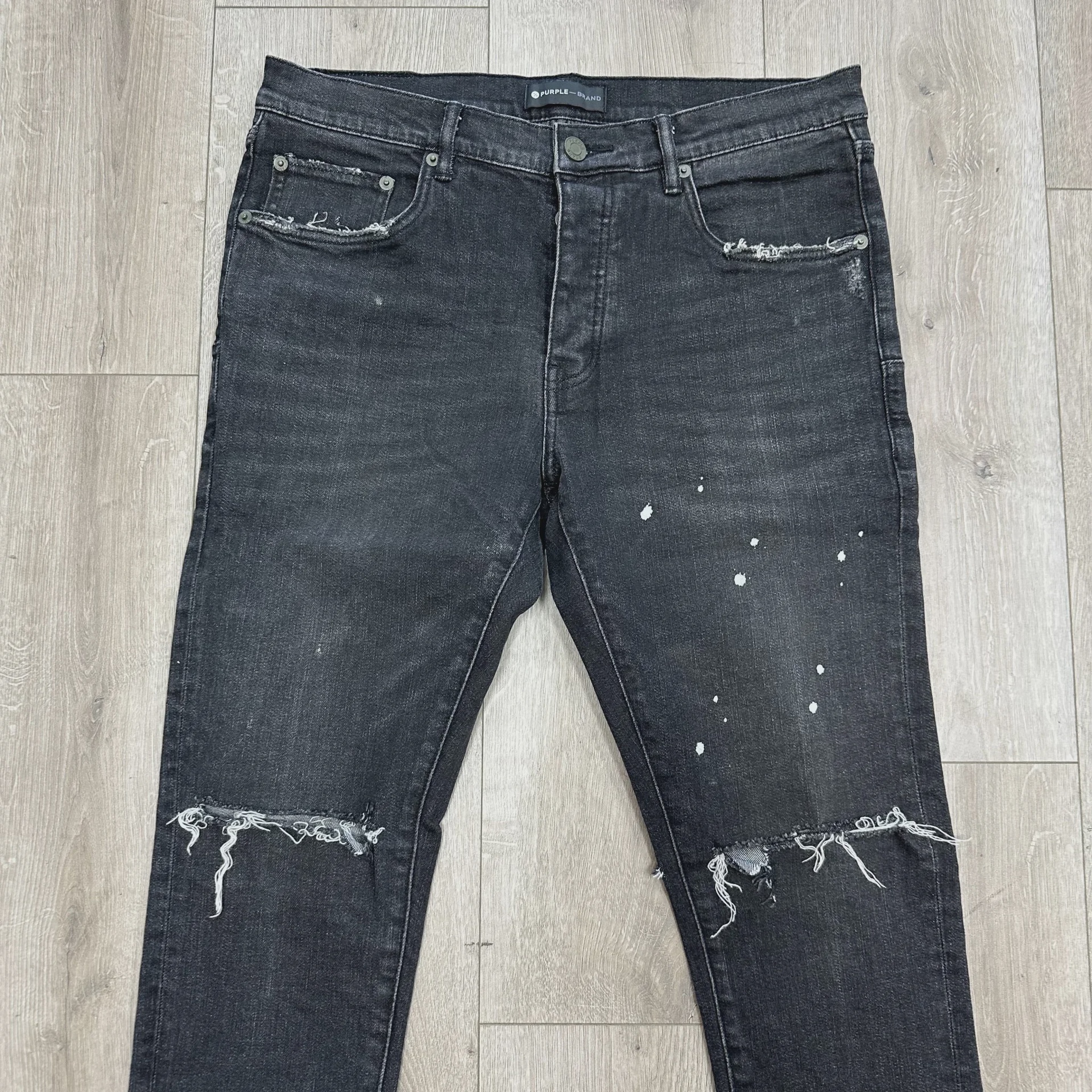 Purple Brand Black Skinny Paint Splatter • Pre-Owned [6134] - photo 8