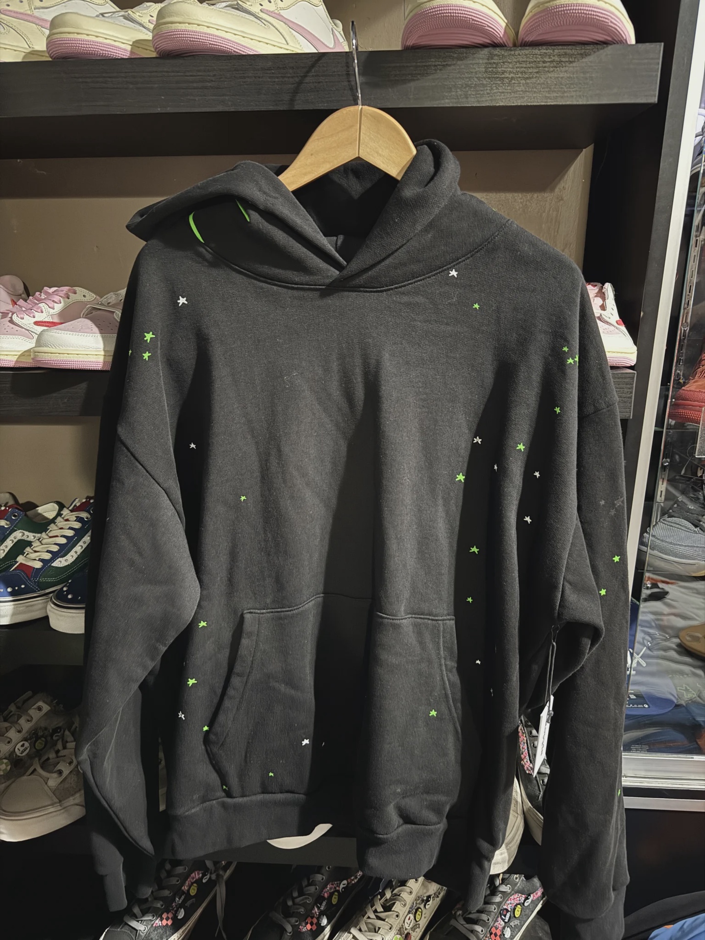Sp5der Sp5der Black Green Web Hoodie - Size XL