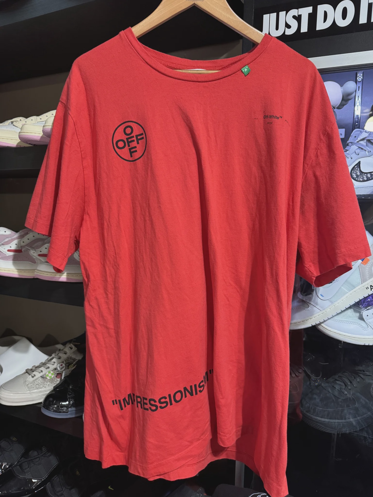 Off White Impressionism Red Tee L • Pre-Owned [0205]
