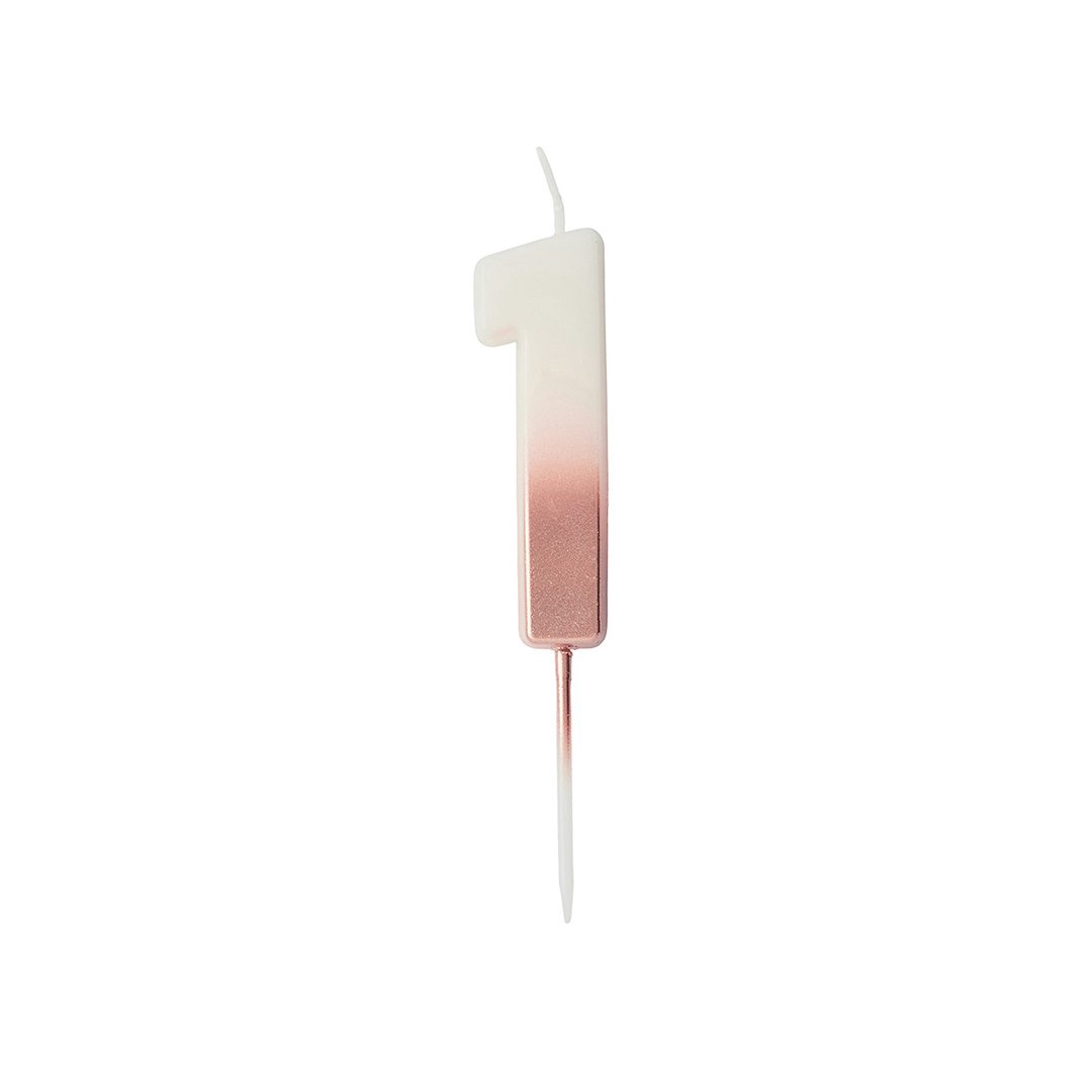 Hootyballoo - Rose Gold Ombre Number Candle