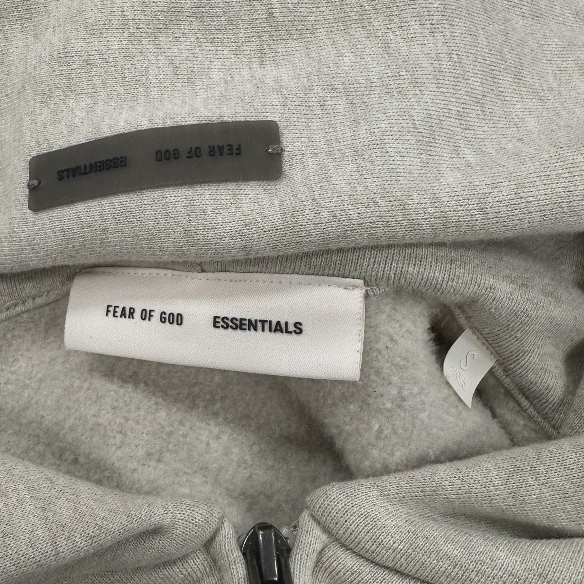 Fear of God Essentials Full Zip Hoodie 'Heather Stone' • Pre-Owned [9784] - photo 4