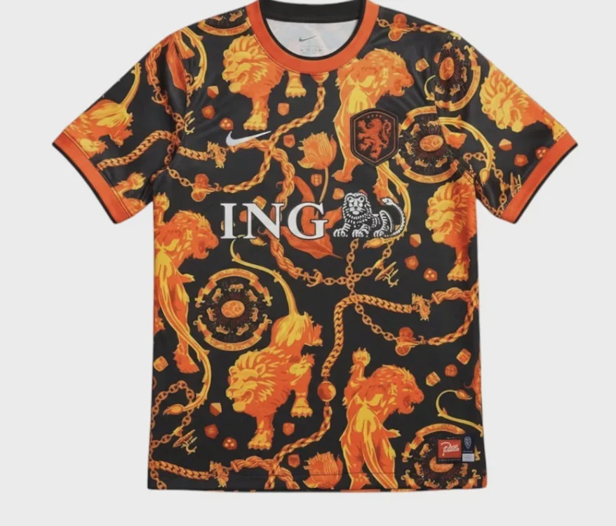 Nike Nike x Patta Netherlands Academy Pro Lion Jersey Black/Orange - Size L
