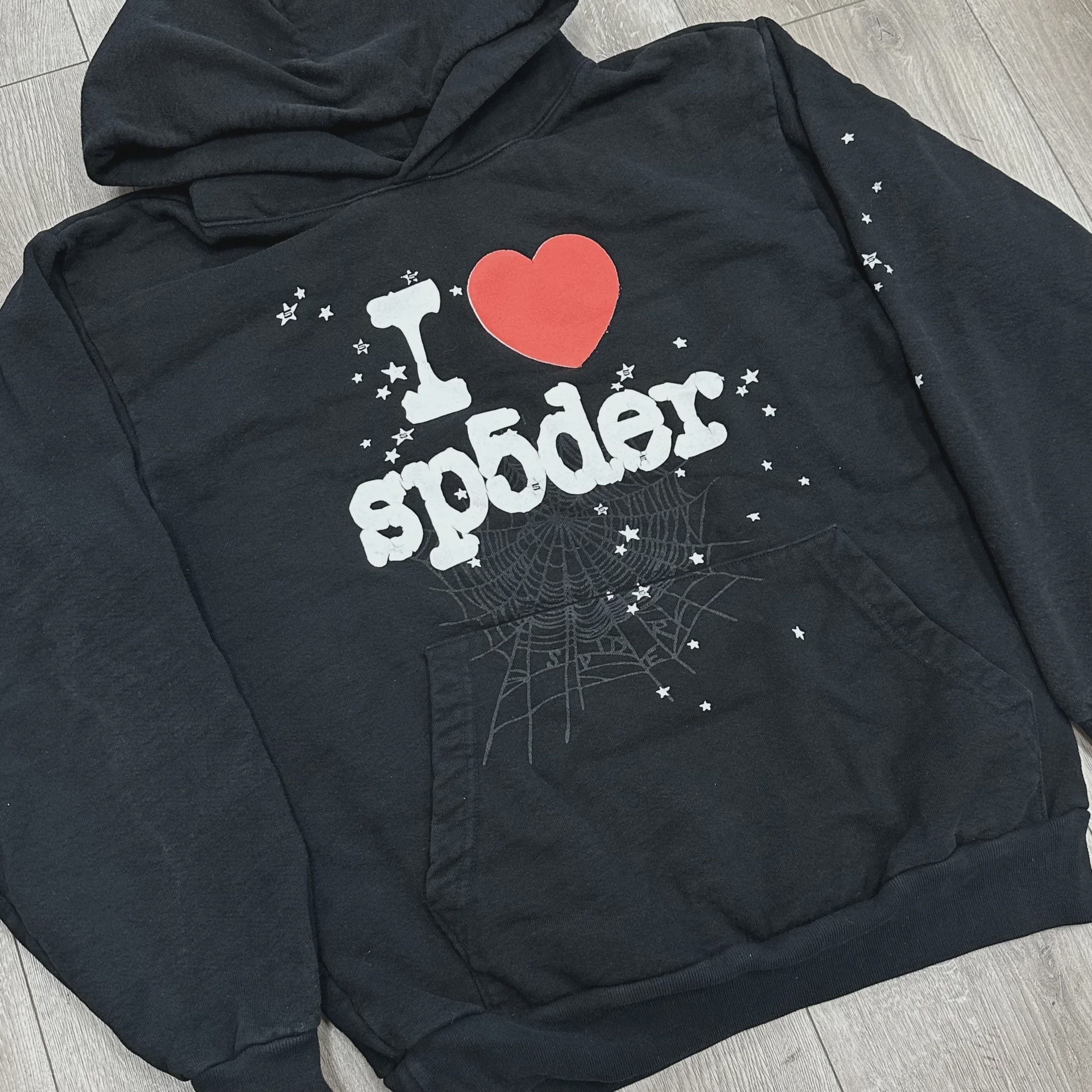 Sp5der I Heart SP5 Souvenir Hoodie Black • Pre-Owned [7894] - photo 2