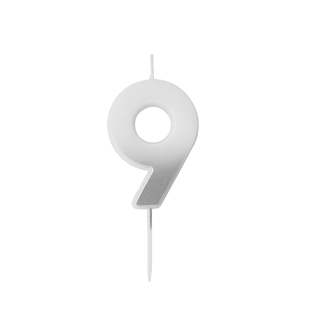Hootyballoo - Silver Ombre Number Candle