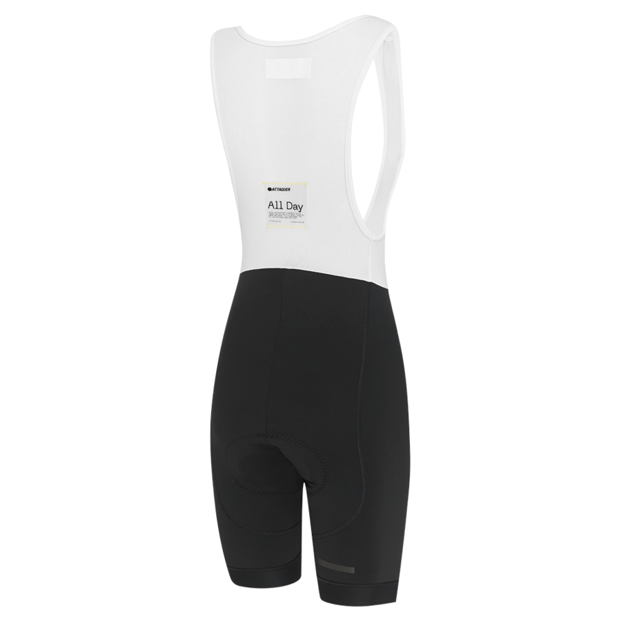 ATQ Womens All-Day Bib Short Black/Tonal Reflective Logo
