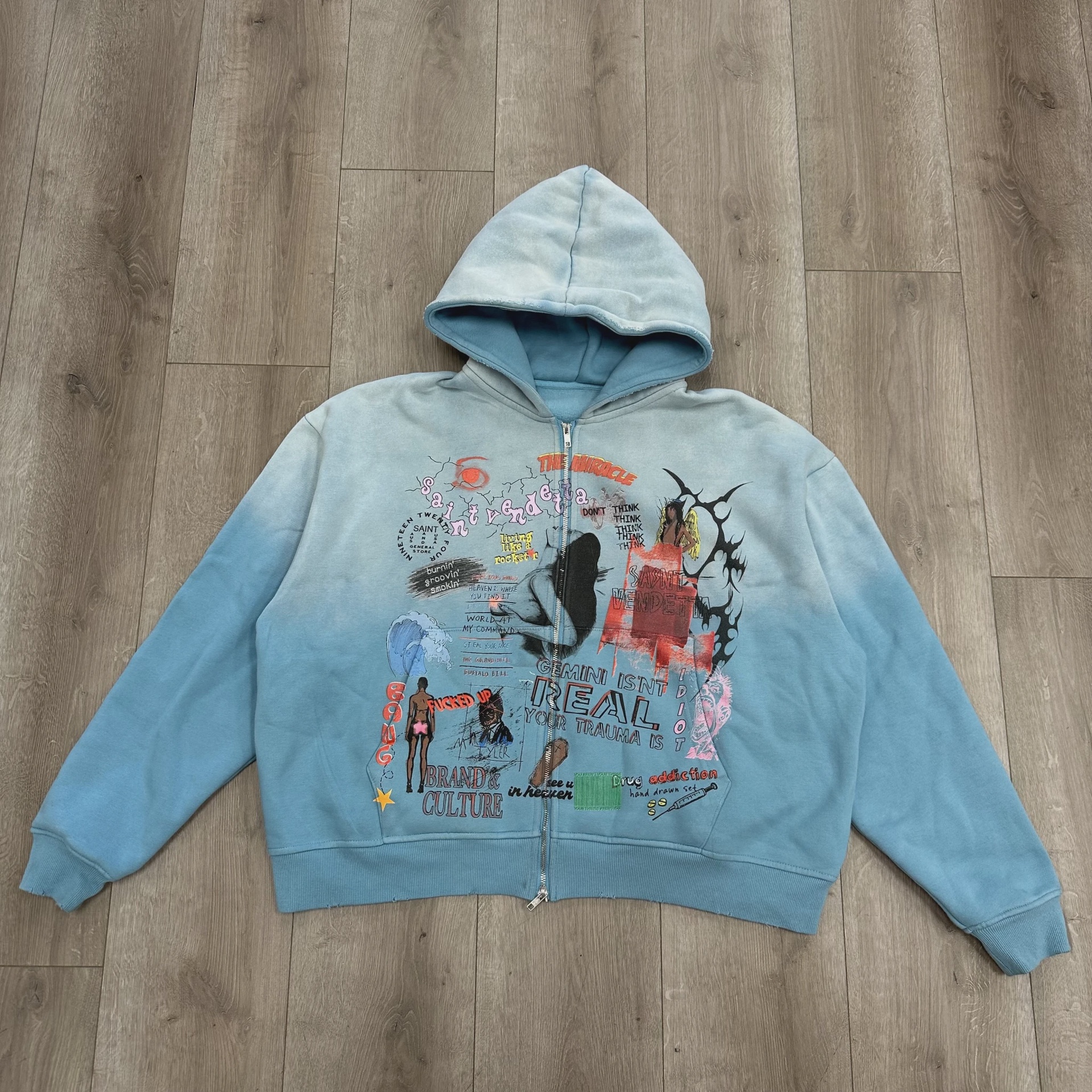 "Your Trauma Is Real" Zip-Up Hoodie • Pre-Owned [6187]