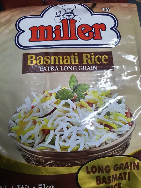 Miller Basmati Extra long Grain Rice 5kg