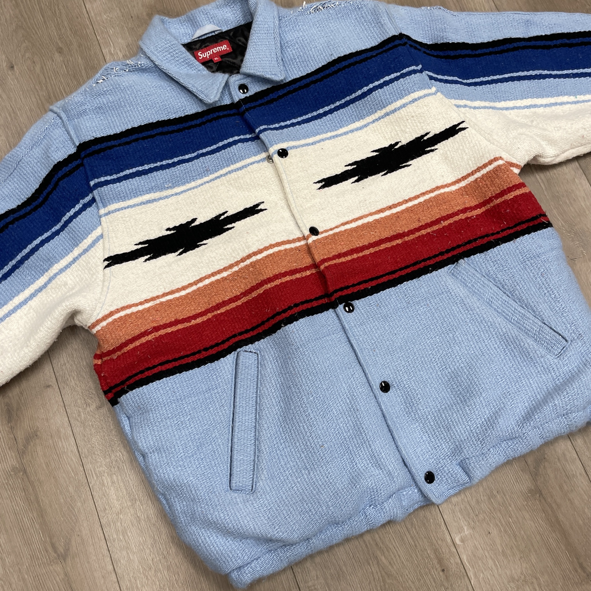 Supreme Tlaxcala Blanket Jacket Light Blue - Pre-Owned 5