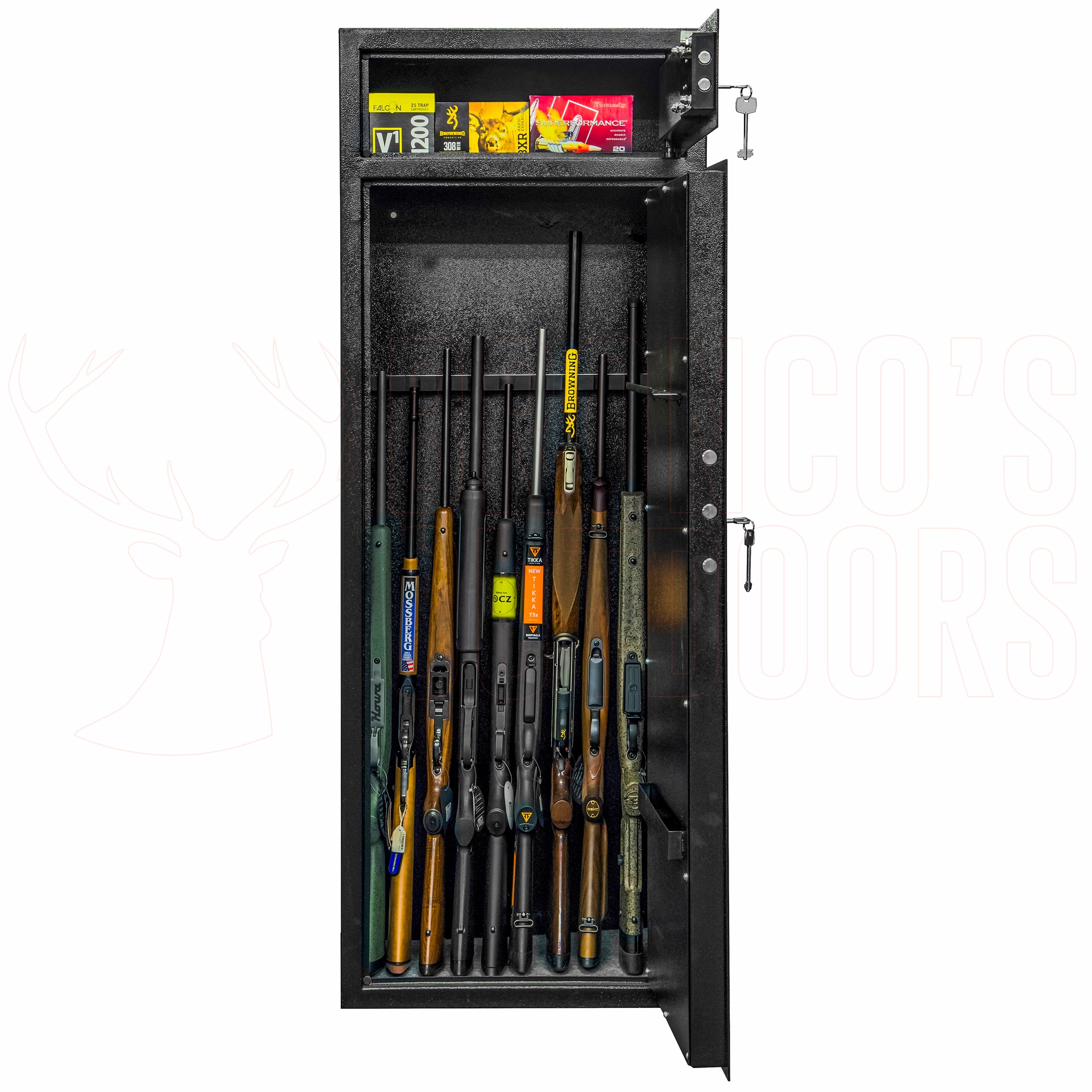 Stealth Safes 10 Gun Safe with external safe Broncos Outdoors
