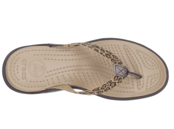 crocs leopard print flip flop