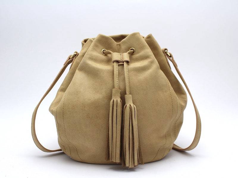 NYX & MIN CYBELE LEATHER BUCKET BAG