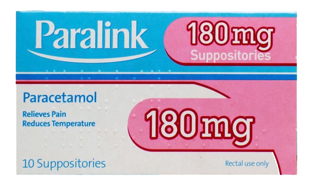PARALINK PARACETAMOL SUPPOSITORIES 180MG Child Pain Relief