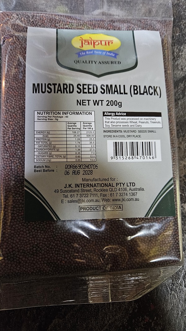 JK (Jaipur) Mustard Seeds 200g