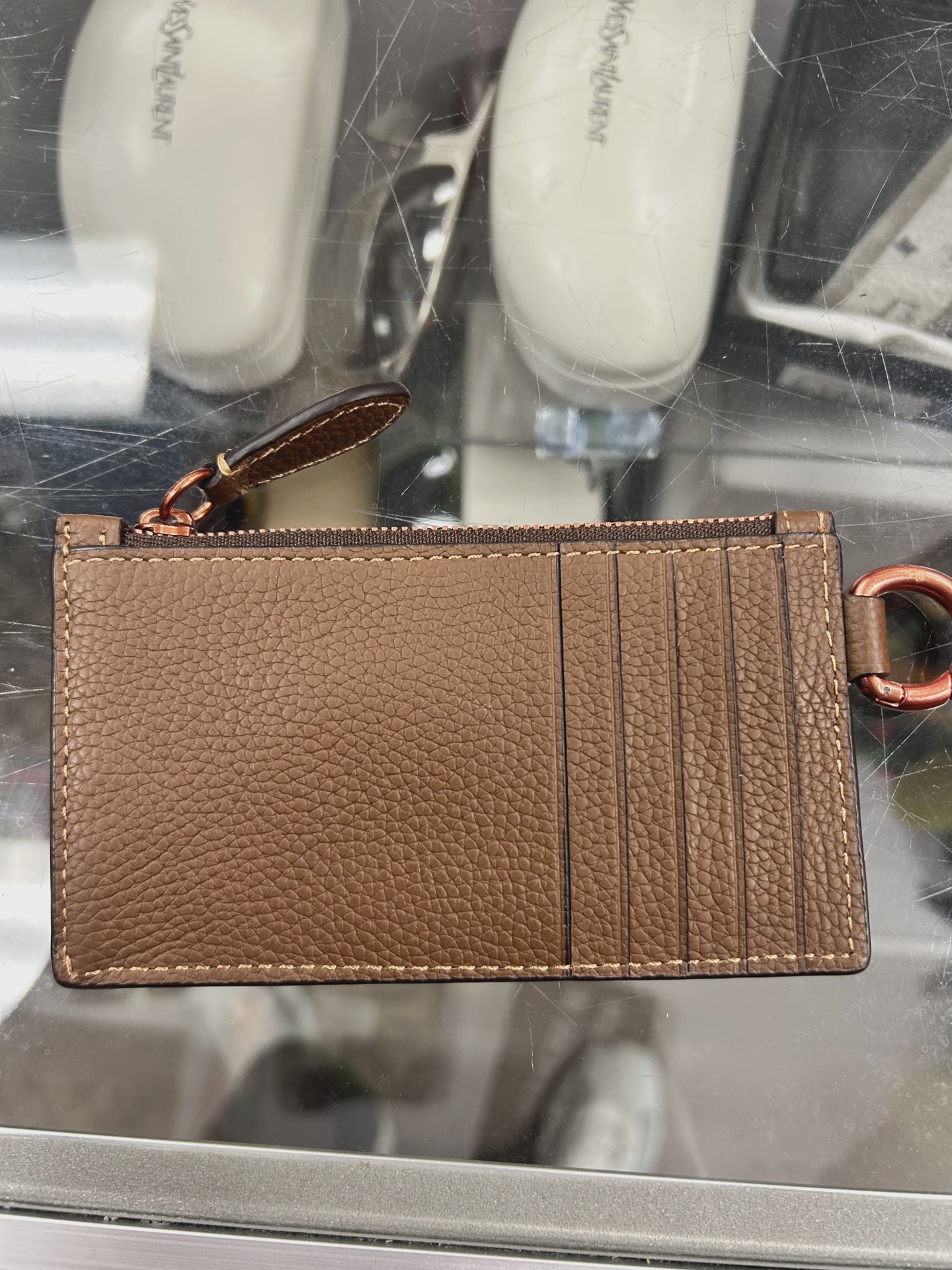 Coach Zip Card Case Saddle Brown • Brand New [4421] 2