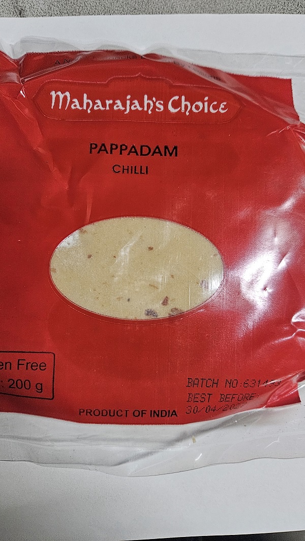 Maharajah's Chilli Papadam 100g