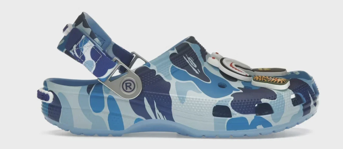 A Bathing Ape Crocs Classic Clog A Bathing Ape ABC Camo Blue - Size US M 11