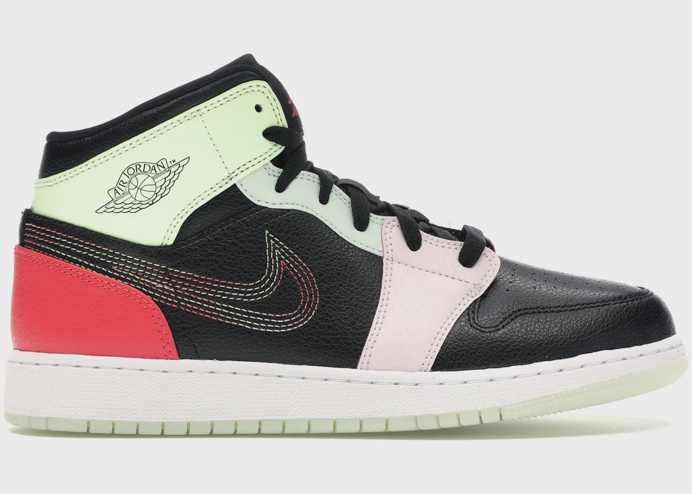 Jordan Jordan 1 Mid Glow-In-The-Dark (Grade School) - Size 5Y