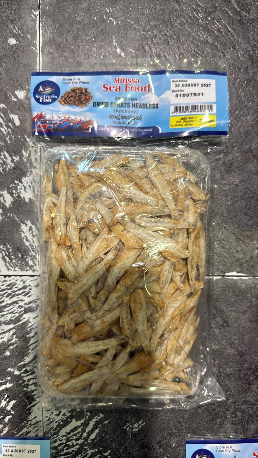 Mirissa Dry Fish Sprats Head Less 200g