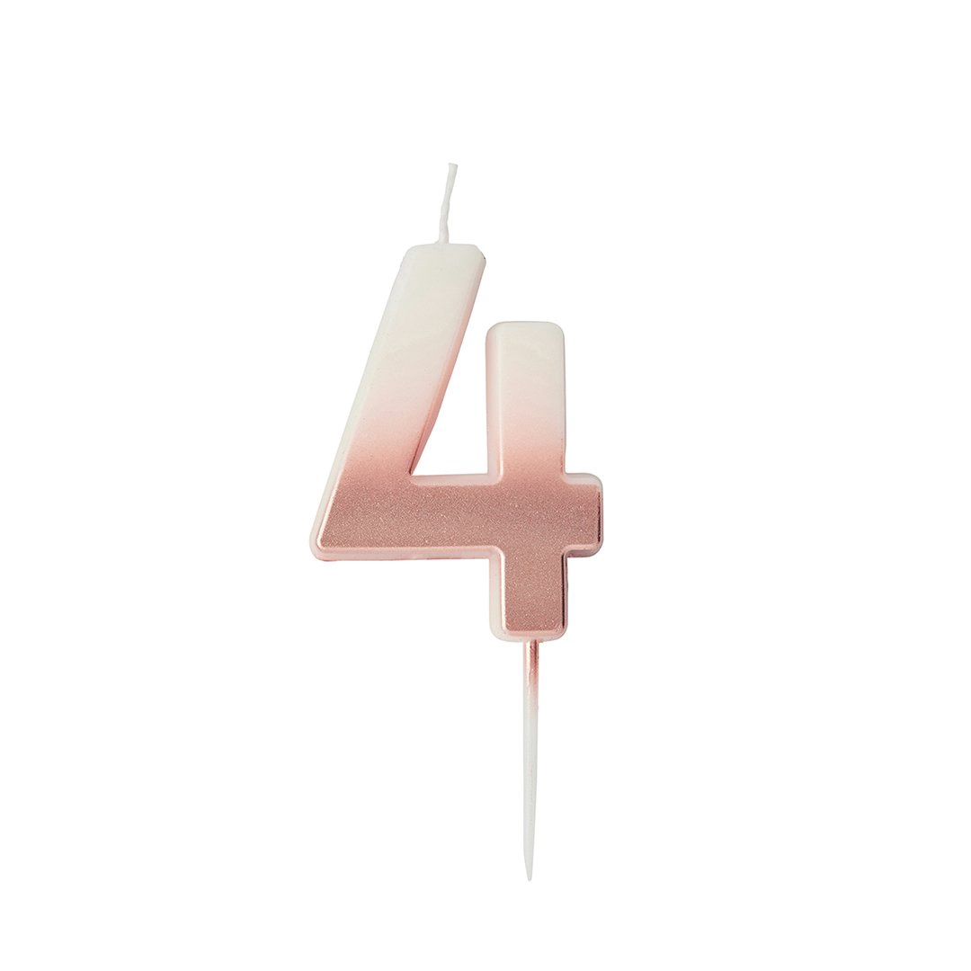 Hootyballoo - Rose Gold Ombre Number Candle